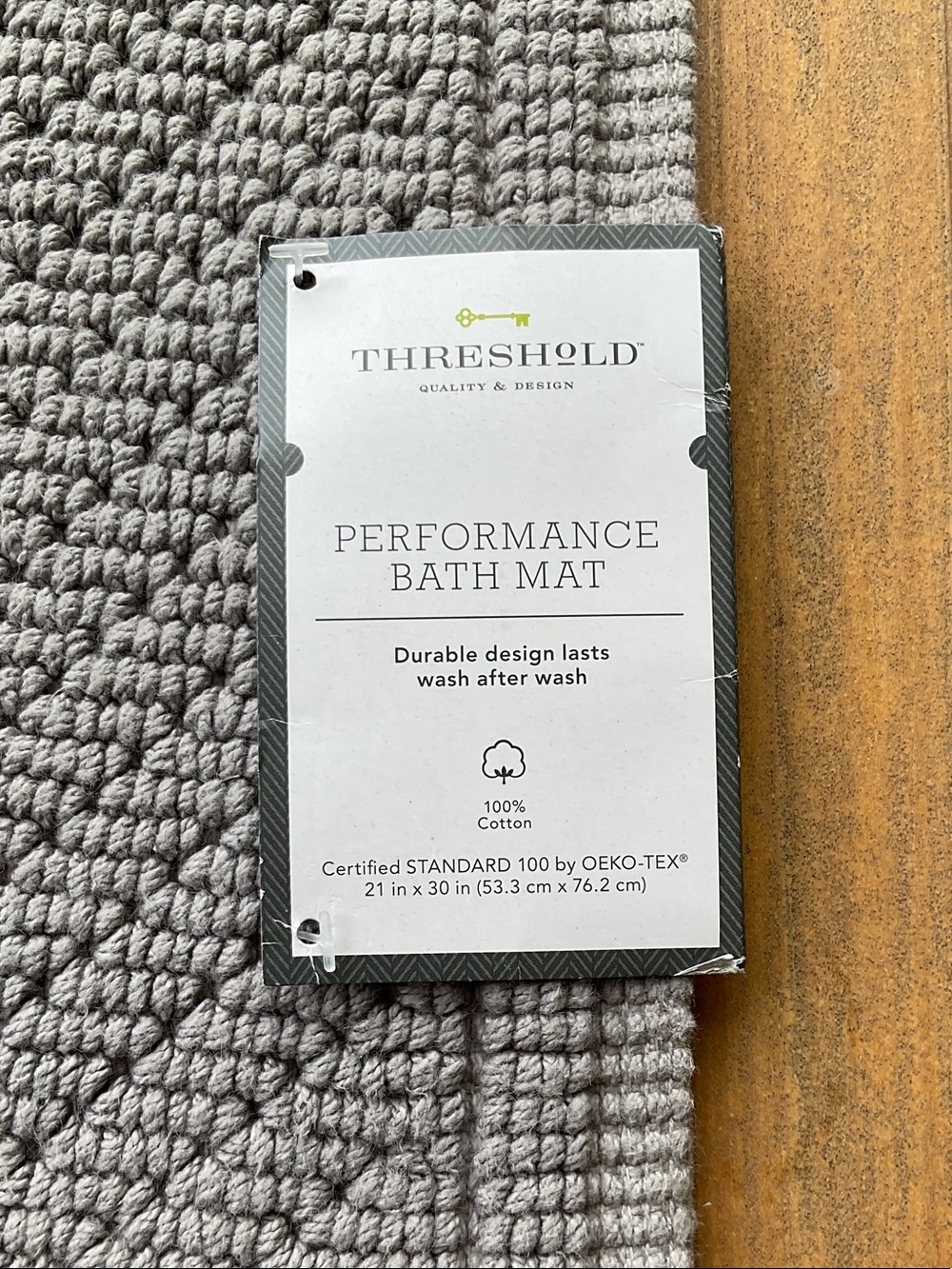 Threshold Performance Bath Mat — Light Gray 21X30 inches, NWT